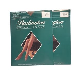 Burlington Sheer Legacy Tummy & Hip Control Vintage Pantyhose - Size Medium